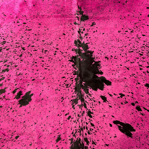 Salt & Pepper Black and White Cowhide Dyed Pink Size: 7x6.2 feet Y-160