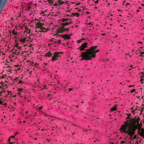Salt & Pepper Black and White Cowhide Dyed Pink Size: 7x6.2 feet Y-160