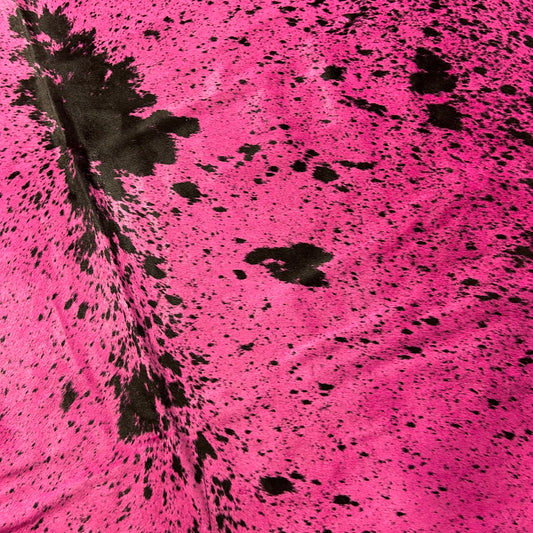 Salt & Pepper Black and White Cowhide Dyed Pink Size: 7x6.2 feet Y-160