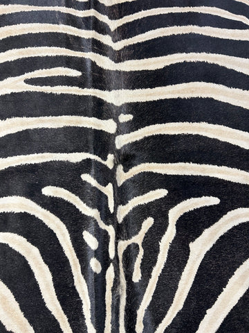 Genuine Zebra Print Cowhide Rug (1 patch/ super light inner stripes) Size: 7x5.5 feet D-143