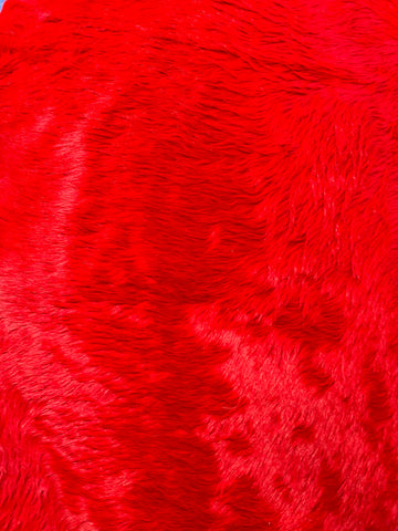 Dyed Red Cowhide Rug (huge and gorgeous/ longish hair) Size: 8x7.7 feet D-148