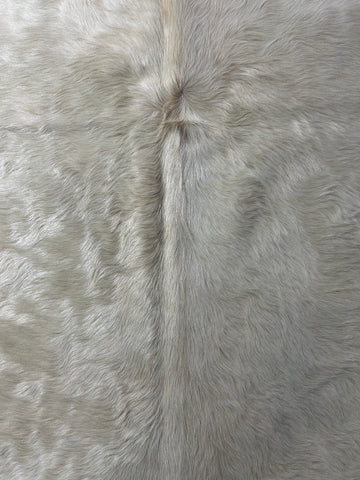 Natural White Cowhide Rug Size: 6x5 feet D-151