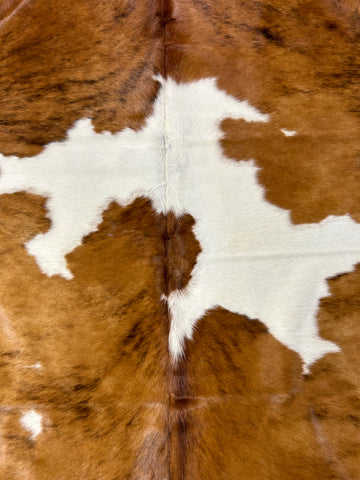 Tricolor Cowhide Rug (mainly brown tones) Size: 8x6.5 feet D-156