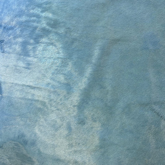 Dyed Light Blue Cowhide Rug Size: 7x6.5 feet D-689