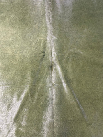 Dyed Green Cowhide Rug (has a stitch but hard to see) Size: 7x7 feet D-168