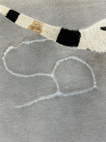 Genuine Zebra Cowhide Rug brown inner stripes ( hard to see patches) Size: 8x5.7 feet D-177