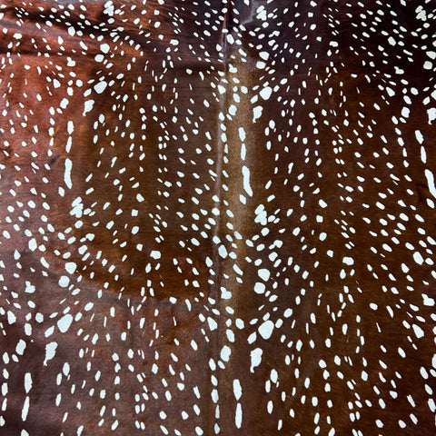 Axis Deer Print (Dark background) Cowhide Rug Size: 7.5x5.7 feet Y-181