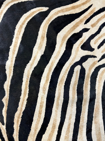Genuine Zebra Cowhide Rug brown inner stripes Size: 7.2x5.7 feet D-179
