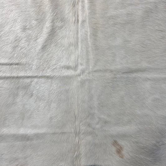 Solid White Cowhide Rug (nice shiny hair/ medium length hair) Size: 8x7 feet Y-209