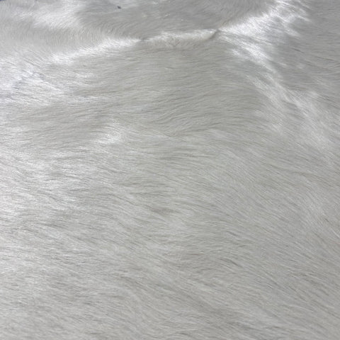 Solid White Cowhide Rug (nice shiny hair/ medium length hair) Size: 8x7 feet Y-209