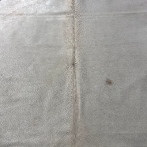 Solid Ivory Cowhide Rug (nice shiny hair/ 1 natural beige spot/butt is a bit darker) Size: 7x7 feet Y-212