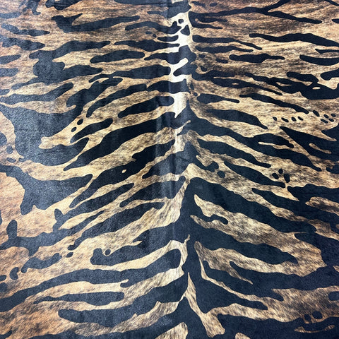 Tiger Brindle Cowhide Rug Size: 7.5x6.5 feet Y-079