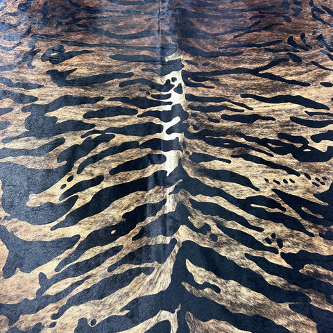 Tiger Brindle Cowhide Rug Size: 7.5x6.5 feet Y-079