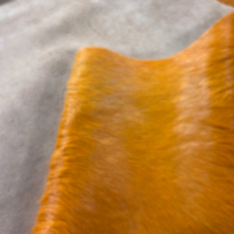 Dyed Orange Cowhide Rug Size: 7.5x7 feet Y-080