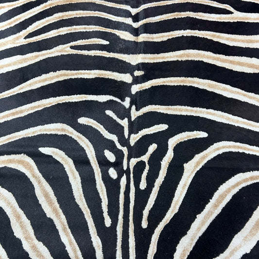 Genuine Zebra Cowhide Rug Size: 6.5x5.7 feet Z-197