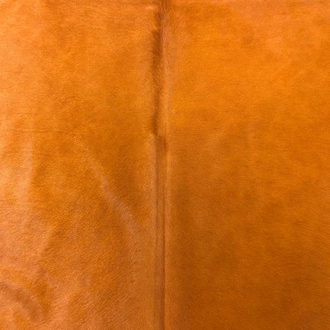 Dyed Orange Cowhide Rug Size: 7x6.5 feet Y-082
