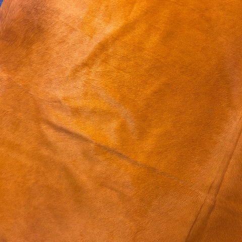 Dyed Orange Cowhide Rug Size: 7x6.5 feet Y-082