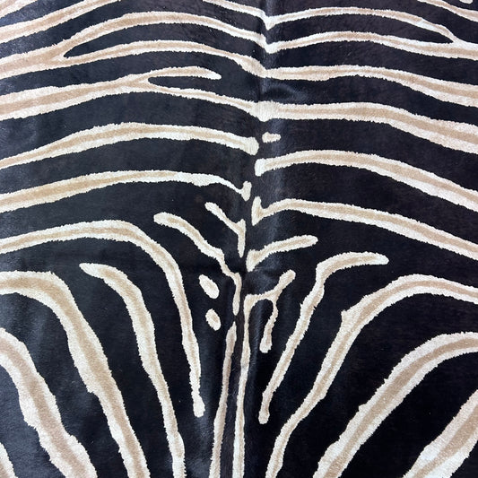 Genuine Zebra Cowhide Rug (2 patches) Size: 7x6 feet Z-198