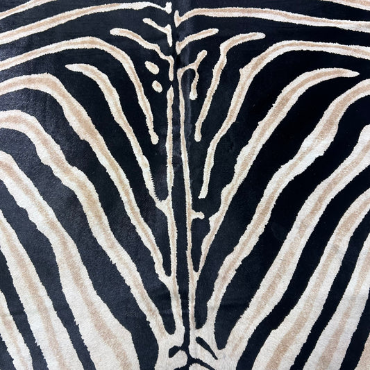 Genuine Zebra Cowhide Rug Size: 7x6 feet Z-199