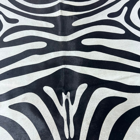 Zebra Cowhide Rug Size: 7x6 feet Y-083