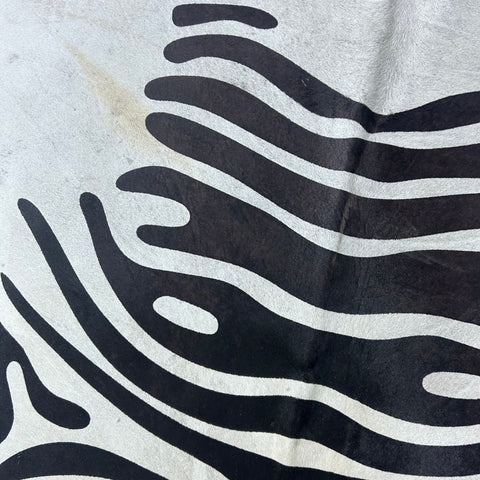 Zebra Cowhide Rug Size: 7x6 feet Y-083