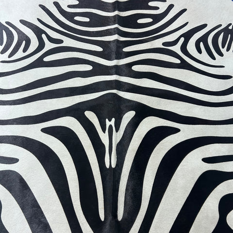 Zebra Cowhide Rug Size: 6.7x5.7 feet Y-084