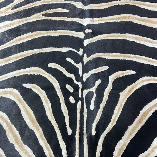 Genuine Zebra Cowhide Rug Size: 6.5x6 feet Z-200