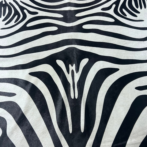 Zebra Cowhide Rug Size: 7x6.2 feet Y-085
