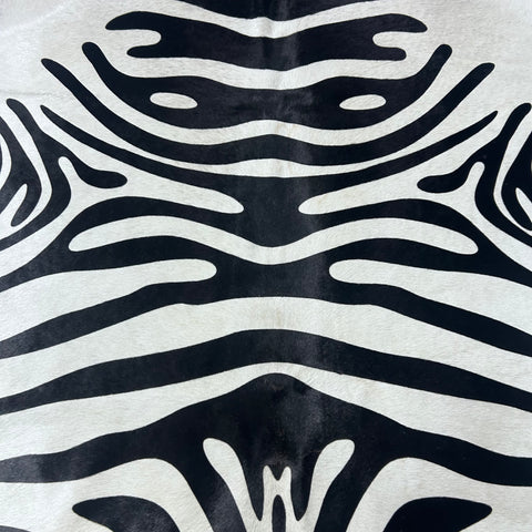 Zebra Cowhide Rug Size: 7x6.2 feet Y-085