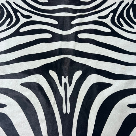 Zebra Cowhide Rug Size: 7.2x6.2 feet Y-086