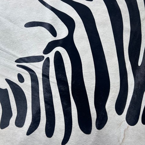 Zebra Cowhide Rug Size: 7.2x6.2 feet Y-086