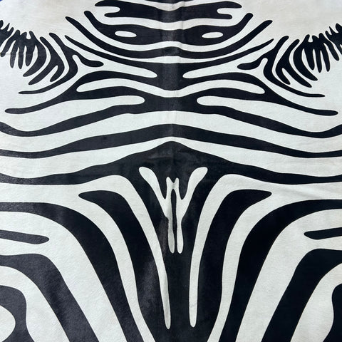 Zebra Cowhide Rug Size: 7.2x6.5 feet Y-087