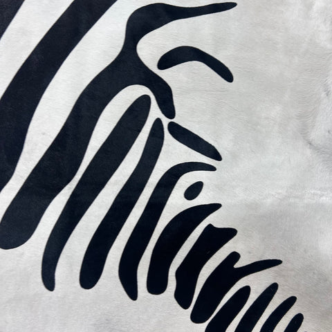 Zebra Cowhide Rug Size: 7.2x6.5 feet Y-087