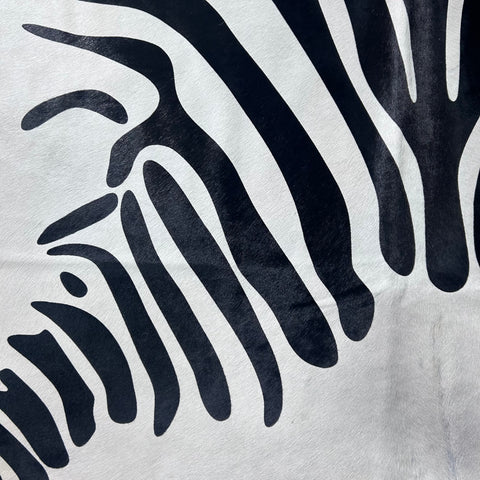 Zebra Cowhide Rug Size: 7.2x6.5 feet Y-087