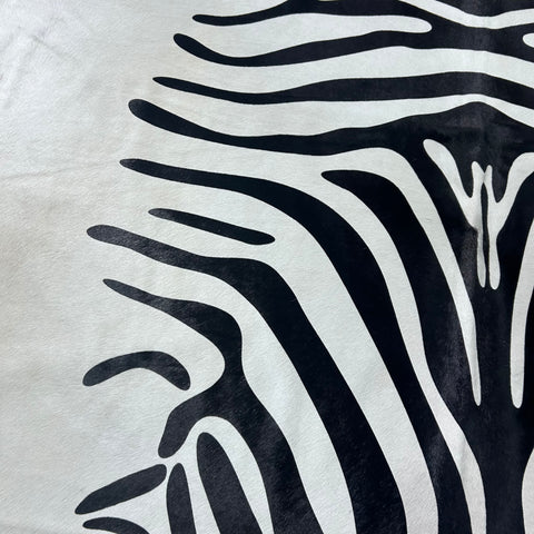 Zebra Cowhide Rug Size: 7.2x6.5 feet Y-087