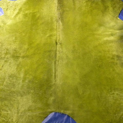 Dyed Green Cowhide Rug Size: 8x7 feet J-090
