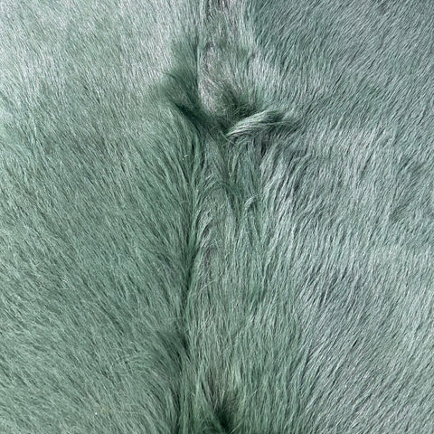 Dyed Green Cowhide Rug Size: 7x6 feet J-091