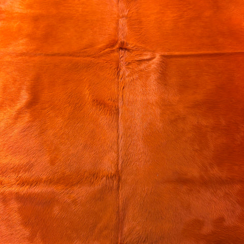 Dyed Orange Cowhide Rug Size: 7x6.5 feet J-093