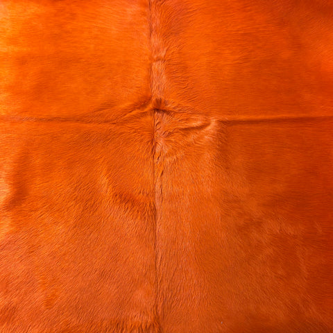 Dyed Orange Cowhide Rug Size: 7x6.5 feet J-093