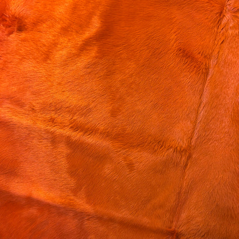 Dyed Orange Cowhide Rug Size: 7x6.5 feet J-093