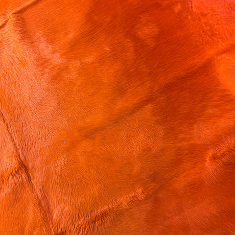 Dyed Orange Cowhide Rug Size: 7x6.5 feet J-093