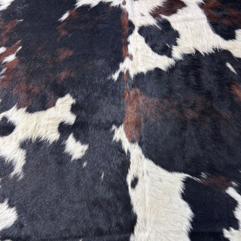 Small Tricolor Cowhide Rug Size: 5.2x5.5 feet D-707