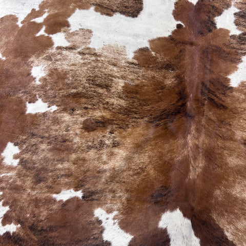 Spotted Light Brown and Beige Brindle Cowhide Rug Size: 7x6 feet Z-059