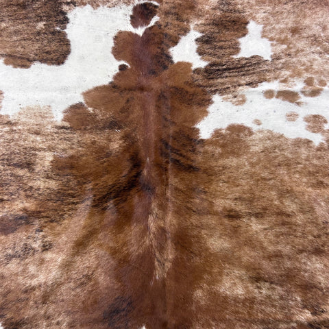 Spotted Light Brown and Beige Brindle Cowhide Rug Size: 7x6 feet Z-059