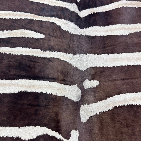 Light Genuine Zebra Print Cowhide Rug (3 small patches) Size: 7x6 feet Z-061
