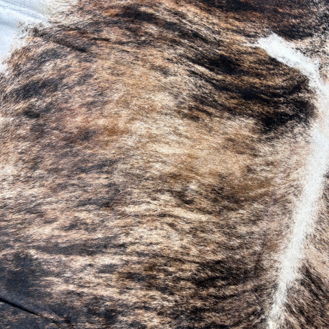 Huge Grey Brindle Cowhide Rug (huge size!) Size: 8x7 feet Z-065