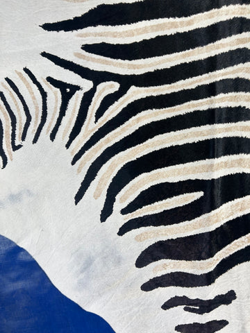 Joice Zebra Print Cowhide Rug (HUGE) Size: 8x7 feet D-215