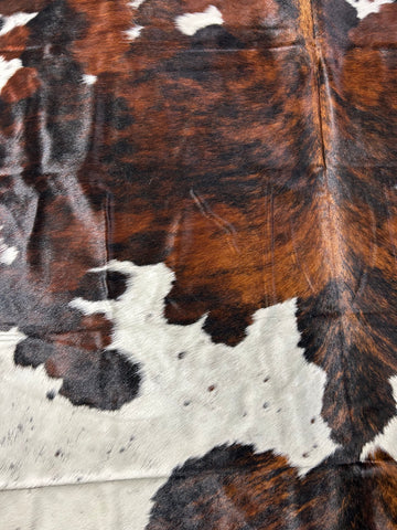 Tricolor Cowhide Rug Size: 8x7 feet D-227