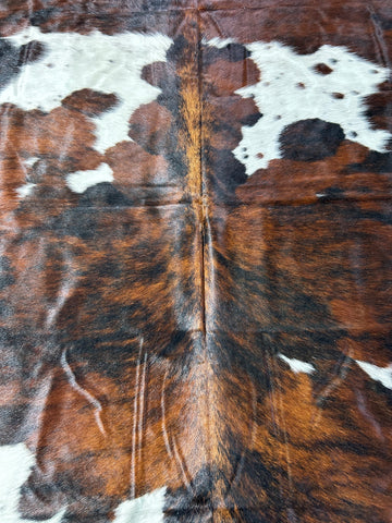 Tricolor Cowhide Rug Size: 8x7 feet D-227