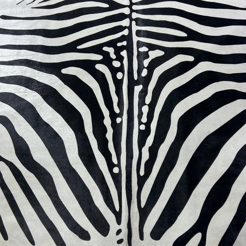 African Zebra Print Cowhide Rug (awesome quality) Size: 7x6.5 feet Z-202